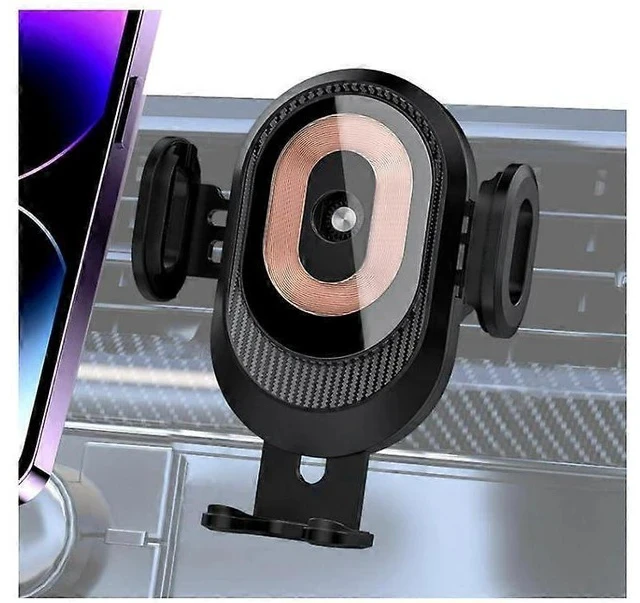Alt view image 2 of 7 - Ecocleanpath 15W Wireless Car Charger Mount | 360° Auto-Clamping Air Vent Phone Holder, Fast Charging & Adjustable (Black)