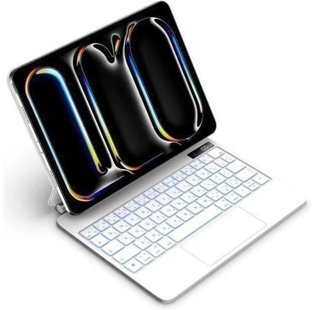 Main image of GOOJODOQ Magnetic Keyboard Case for iPad Pro 11-inch(M4,2024),Click-Anywhere Trackpad with 7 Color Backlit for iPad Pro 11 Keyboard-Black-White