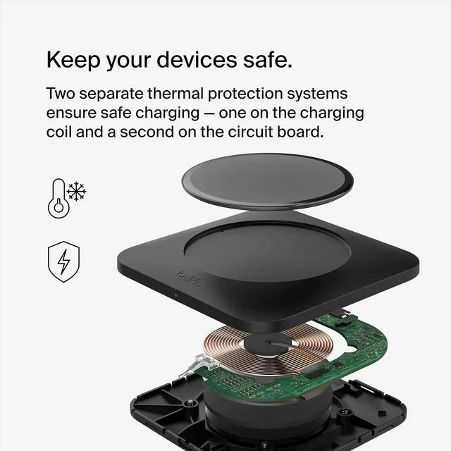 Alt view image 5 of 7 - 15W Wireless Charger Qi-Certified Non-Magnetic Easy Align Fast Wireless Charging Pad Compact Charger for iPhone Galaxy and Other Qi-Enabled Devices