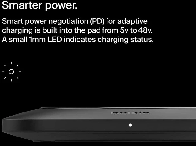 Alt view image 6 of 7 - 15W Wireless Charger Qi-Certified Non-Magnetic Easy Align Fast Wireless Charging Pad Compact Charger for iPhone Galaxy and Other Qi-Enabled Devices