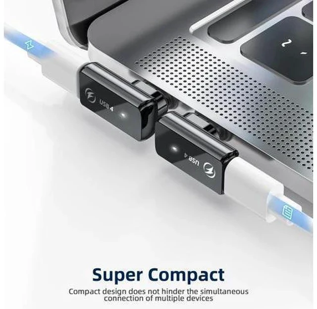Alt view image 3 of 7 - DuHeSin USB C Magnetic Adapter 240w, (2 Pack) 90 Degree Magnetic USB C Adapter 24 Pin with PD Fast Charging USB4 40Gbps 8K 60Hz for Thunderbolt 3/4, MacBook Pro/Air and More Type C Devices