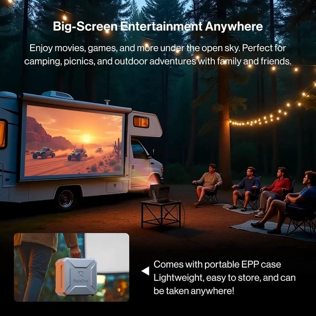 Alt view image 7 of 7 - Cube 600 Netflix Projector, 1080P Portable Projector with Wifi and Bluetooth, True ISO 600 ANSI Lumens, 360° Adjustable Gimbal Stand, Auto Keystone Video Projector, MAX 200''Display