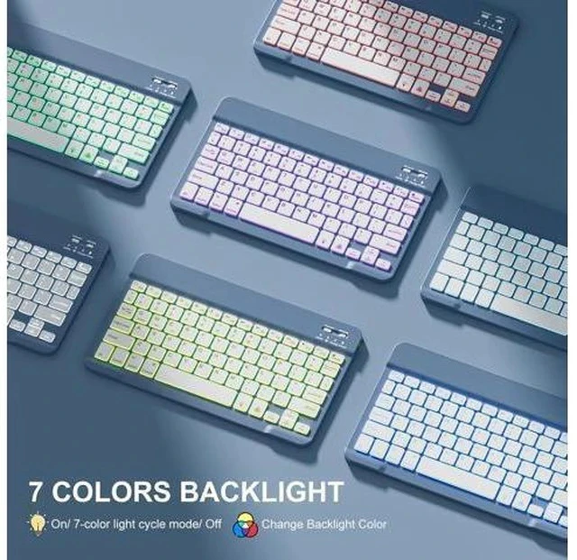 Alt view image 5 of 7 - For iPad Air 11-inch M2/ 10.9 Inch Air 5th 4th Generation Case with Keyboard - Backlit Wireless Detachable, Folio Cover with Pencil Holder for iPad Air 11 2024/ Air 5/ Air 4 (Blue)