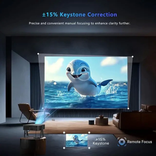 Alt view image 6 of 7 - N5 Lite Mini Projector Native 720P, 360° Rotation, Ultra Thin Portable with Adjustable Stand - 4K Decoding, WiFi & Bluetooth, Smart Mini Projector for Outdoor Movies - 4500 Lumens