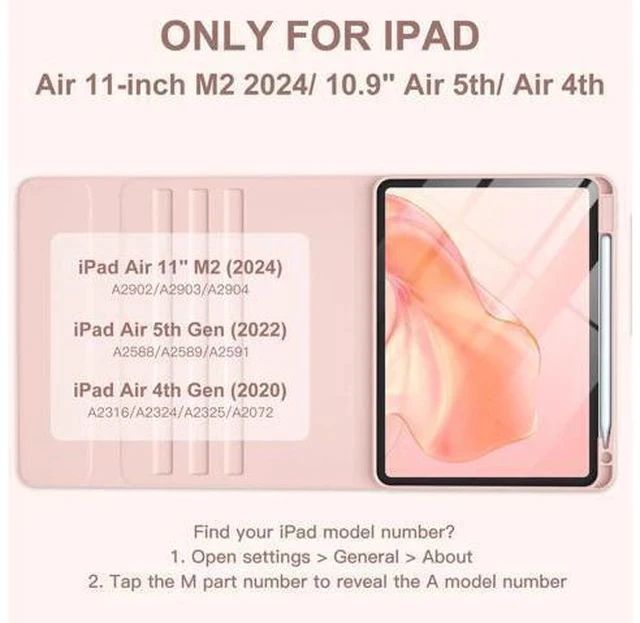 Alt view image 2 of 5 - Harvopu iPad Air 11-inch M2/ 10.9 Inch Air 5th 4th Generation Case with Keyboard - Backlit Wireless Detachable, Folio Cover with Pencil Holder for iPad Air 11 2024/ Air 5 2022/ Air 4 (Pink)