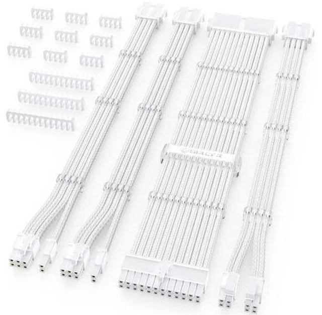 Main image of PSU Cable Extension Kit, Sleeved PC Cables Extensions Mod,24Pin ATX x1 8Pin EPS x1 8 Pin PCI-E x2,Gold-Plated Pins for GPU Power Supply with Pre-Install Cable Combs,4 Kits