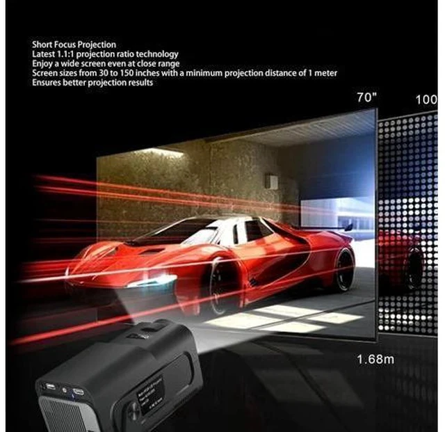 Alt view image 3 of 7 - Mini Projector, 4K 1080P Support Portable Projector with 2.4G 5G Wi Fi BT, 180° Rotatable Outdoor Projector Supported 10000 Lumens, Auto Keystone, for Phone, PC, Laptop (US Plug)