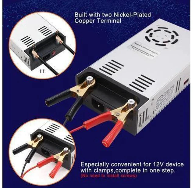 Alt view image 6 of 7 - New Version AC to DC Converter, EAGWELL SMPS 110V AC to 12V DC Converter Power Supply Adjustable Switch Power Supply Transformer Max 50A 600W