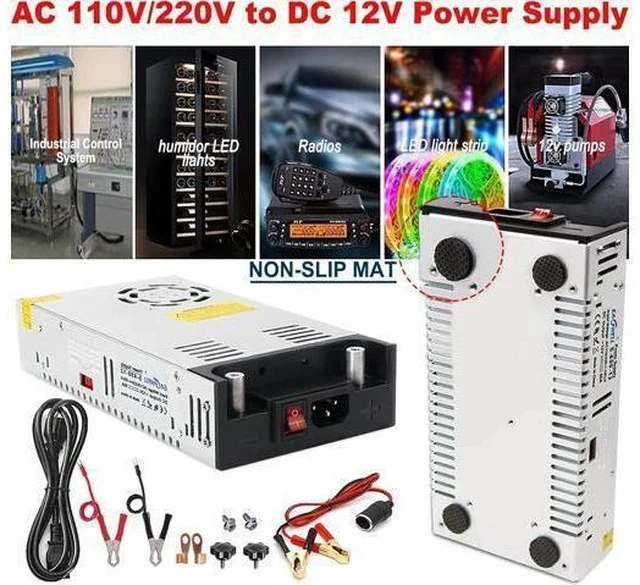 Alt view image 7 of 7 - New Version AC to DC Converter, EAGWELL SMPS 110V AC to 12V DC Converter Power Supply Adjustable Switch Power Supply Transformer Max 50A 600W