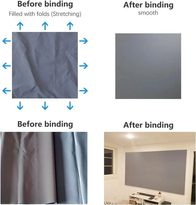 Alt view image 4 of 7 - Projector Screen Projector Screen Projector Screen Fabric 100 120 Inch Screen Projection Portable Reflective Cloth,60 Inch