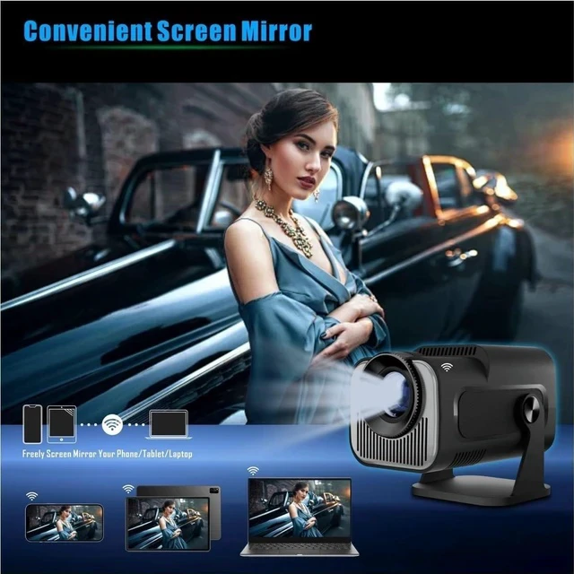 Alt view image 5 of 7 - Projector Screen HY-320 Mini Portable Newly Native 720P H713 Android 11 4K Projector 320 ANSI Wifi6 BT5.0 Cinema Outdoor Rotable Projector