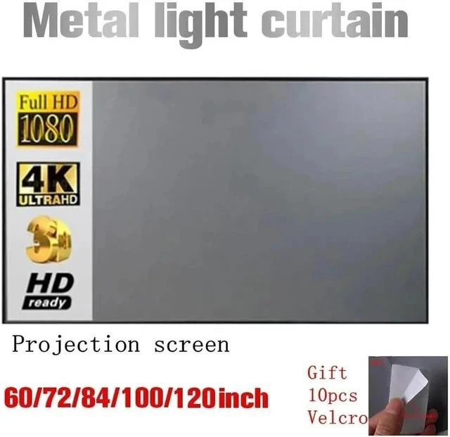 Alt view image 2 of 7 - Projector Screen Projection Screens Simple Metal Anti Light Projection Screen Portable Outdoor High-Definition 4K Projector Cloth Smart Home(120 inch)