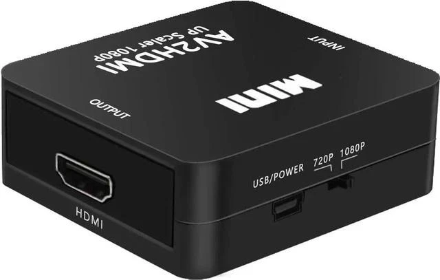 Alt view image 7 of 7 - 1080P RCA Composite CVBS AV to HDMI Converter, PAL/NTSC AV RCA to HDMI Video Audio Adapter with USB Power Cable, Compatible with N64 Wii PS2 Xbox VHS VCR Camera DVD