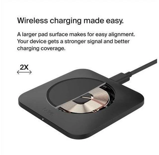 Alt view image 3 of 7 - 15W Wireless Charger Qi-Certified Non-Magnetic Easy Align Fast Wireless Charging Pad Compact Charger for iPhone Galaxy and Other Qi-Enabled Devices
