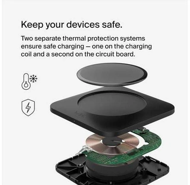 Alt view image 5 of 7 - 15W Wireless Charger Qi-Certified Non-Magnetic Easy Align Fast Wireless Charging Pad Compact Charger for iPhone Galaxy and Other Qi-Enabled Devices