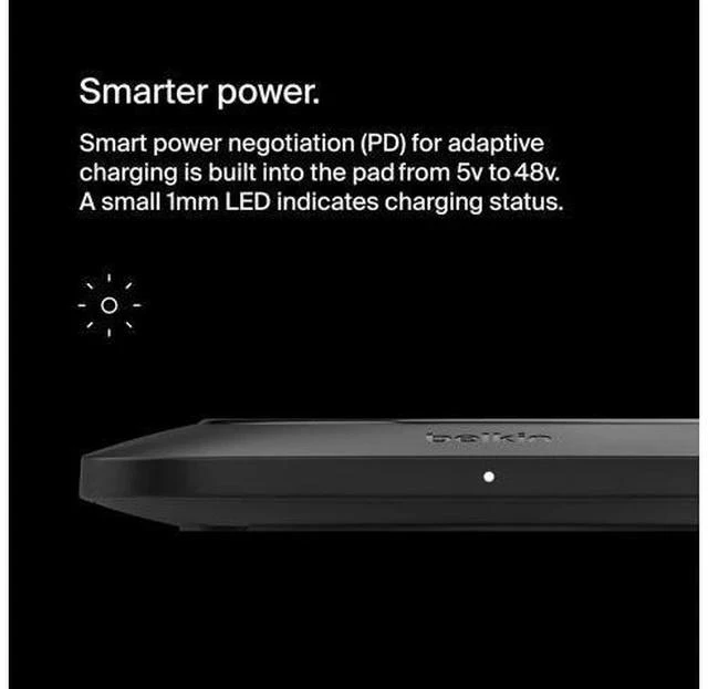 Alt view image 6 of 7 - 15W Wireless Charger Qi-Certified Non-Magnetic Easy Align Fast Wireless Charging Pad Compact Charger for iPhone Galaxy and Other Qi-Enabled Devices
