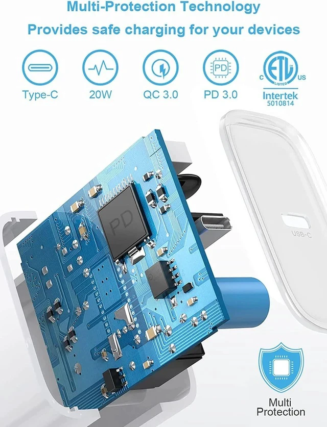 Alt view image 3 of 7 - iPhone Fast Charger 3+3Pack 20W USB C Wall Charger with 6FT Fast Charging Cable Compatible with iPhone 14/13/12/11/Pro/Pro Max