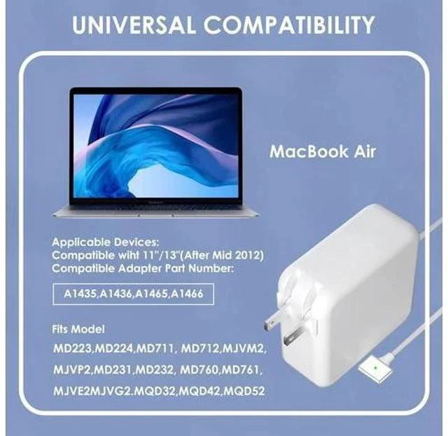 Alt view image 5 of 6 - Mac Book Air Charger 45W Magnetic Mag2 T-Tip Laptop Charger Suitable for Mac Book Air 11 inch and 13 inch After Mid 2012(Applicable to 2012-2017)