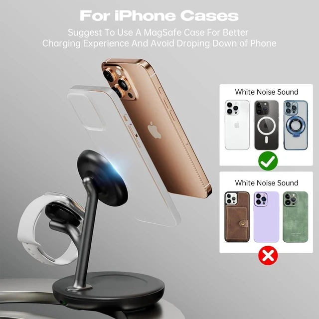 Alt view image 5 of 7 - Magnetic Charger for iPhone Charging Station Mag-Safe Phone Charger for iPhone 17 16 15-12 Series for Airpods Watch and Phone Charging Stand