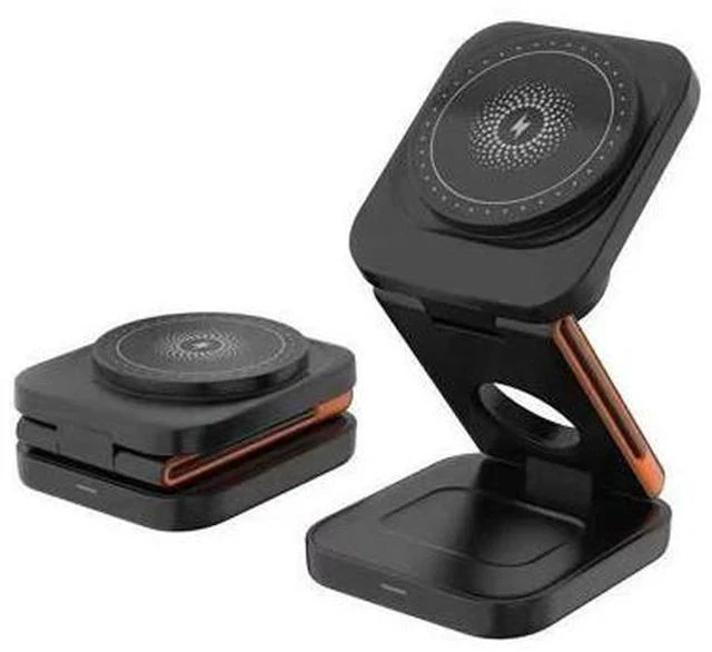Alt view image 3 of 7 - 3 in 1 Wireless Charging Station Portable Foldable 15W Magnetic Wireless Charger Mobile Phone Holder Foldable Wireless Charger