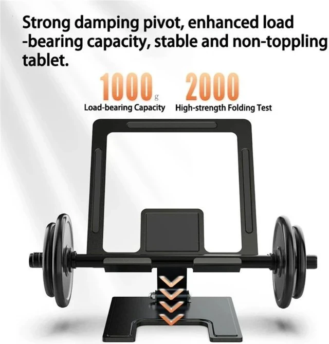 Alt view image 2 of 7 - Physowell Tablet Stand Holder Adjustable Tablet Stand for Desk Portable Monitors Stand Tablet Holder Travel Holder for Tablets