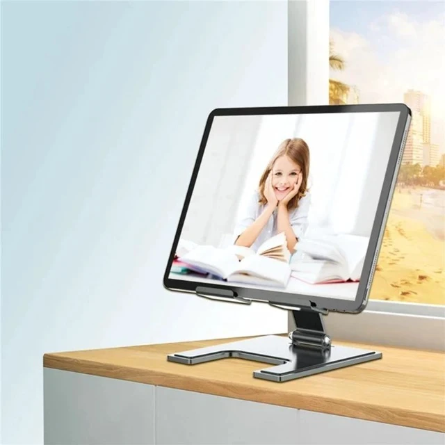 Alt view image 3 of 7 - Physowell Tablet Stand Holder Adjustable Tablet Stand for Desk Portable Monitors Stand Tablet Holder Travel Holder for Tablets