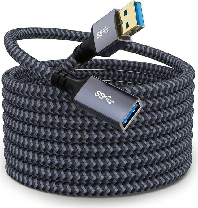 Main image of USB Extension Cable 20ft- USB3.0 Extension Cable Durable Braided Design Type A Male to Female USB Extender for Printer Keyboard Mouse Flash Drive