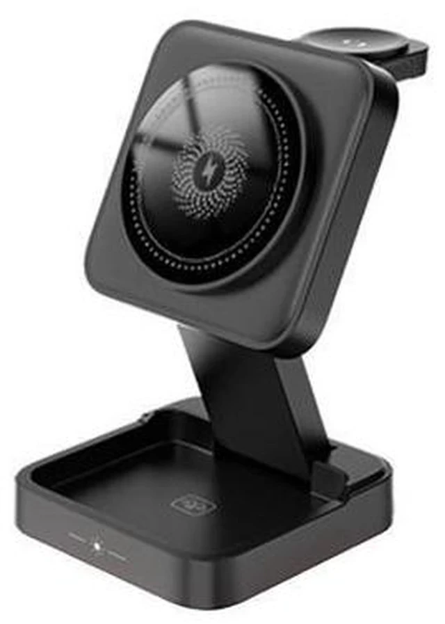 Alt view image 7 of 7 - 3 in 1 Wireless Charger 15W Foldable Wireless Magnetic Charger Station with Night Lamp for Phone Watch and Earphone