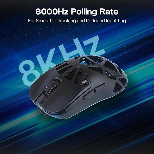 Alt view image 4 of 7 - Carbon X Wireless Gaming Mouse, 400 to 30,000 DPI Adjustable, PAW3950 Sensor, 50g Lightweight, Carbon Fiber Shell, 2.4G/BT/USB-C Rechargeable Wireless Mouse for PC/Mac/Linux (Classic Black)
