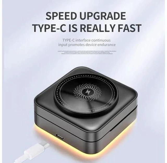 Alt view image 3 of 7 - 3 in 1 Wireless Charger 15W Foldable Wireless Magnetic Charger Station with Night Lamp for Phone Watch and Earphone White