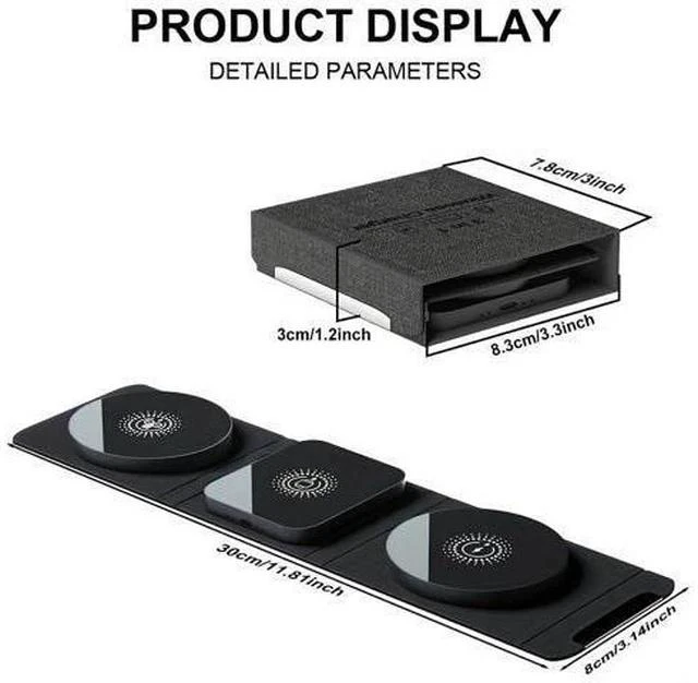 Alt view image 2 of 5 - Multifunctional Wireless Charger Cargador Inalambrico Portable Charger Foldable 3 in 1 Wireless Magnetic Charger