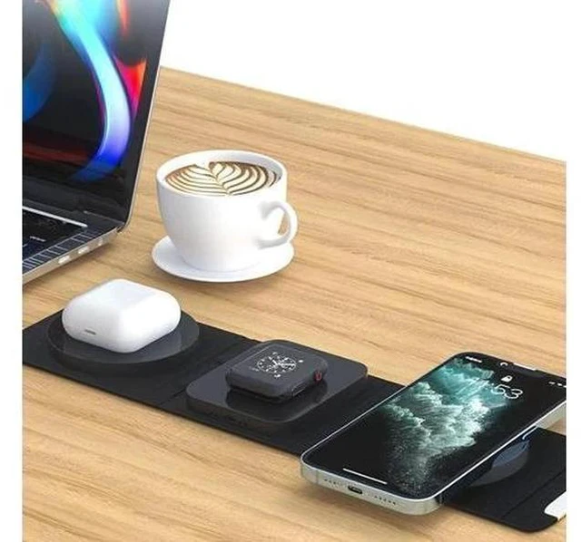 Alt view image 5 of 5 - Multifunctional Wireless Charger Cargador Inalambrico Portable Charger Foldable 3 in 1 Wireless Magnetic Charger
