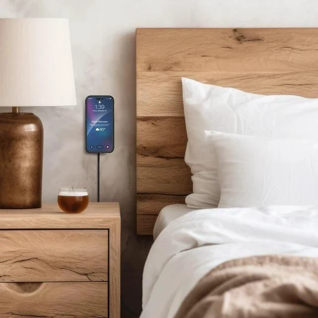 Alt view image 6 of 7 - Galvanox Long Wireless Charger Compatible with MagSafe (10 Foot Cable) Magnetic 15W Fast Charging Pad for iPhone with Flexible Removable Cord (Black)