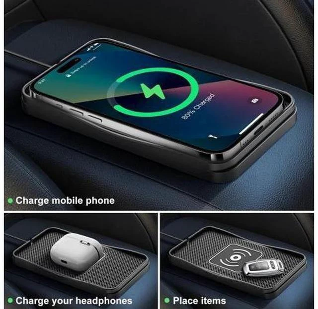 Alt view image 5 of 7 - Wireless Charger for Car 20W Max Fast Car Charging Pad Non-Slip Charger for iPhone 16/15/14/13/12 Galaxy S25-S9 Android Devices (Type C)