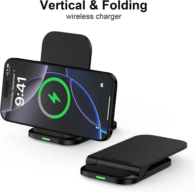 Alt view image 2 of 7 - Wireless Fast Charger Stand Foldable Wireless Charger Fast Charging Station Android Phone Charger Stand for Galaxy S25 Edge S25 Ultra S25 S24 S23 S22 S21 iPhone 16e 16 Pro Max 15 14 13