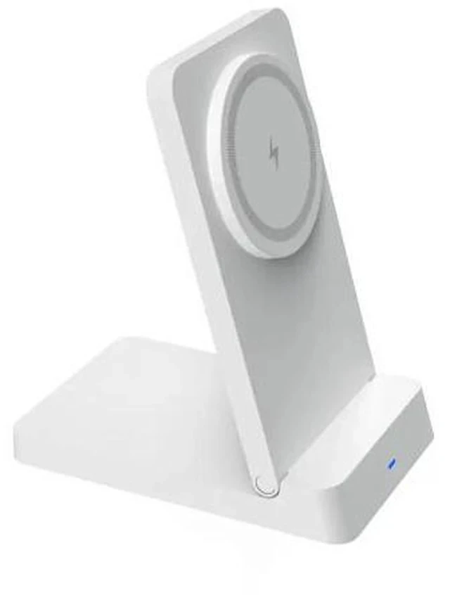 Alt view image 7 of 7 - 2.0 Smart 3-in-1 15W Wireless Charging Stand Automatic Magnetic Charger 9V/2A Type-C Smart Phones Folding Connection White