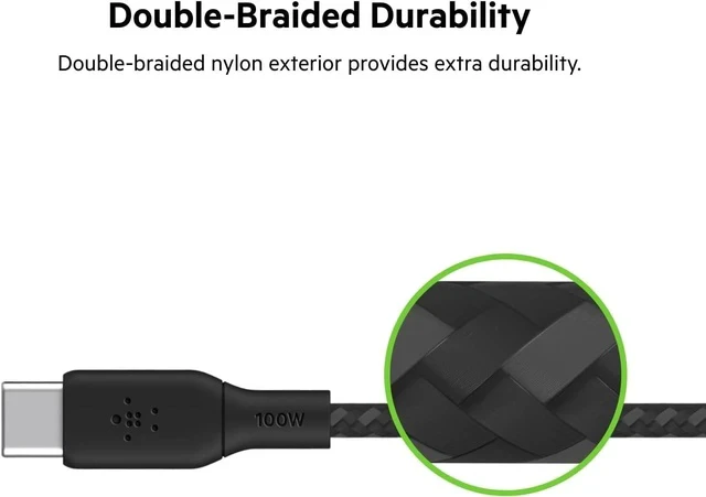 Alt view image 4 of 7 - USB C to USB C Cable 9.9ft 100W - Type C Charger iPhone Charger Cord Soft Braided Flexible for iPhone 17 Galaxy S25 Pixel 10 Airpods iPad Pro Tablet & More Travel Essentials - Black
