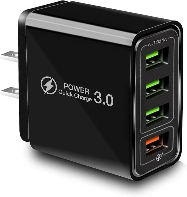Main image of Ulti Charger 4 Ports with Quick Charger Boltz Pro Lightning Fast Charger Fast Charging Block for Smart Phones Tablets Devices with Multiple Ports | Wall Charge for Travel & Home