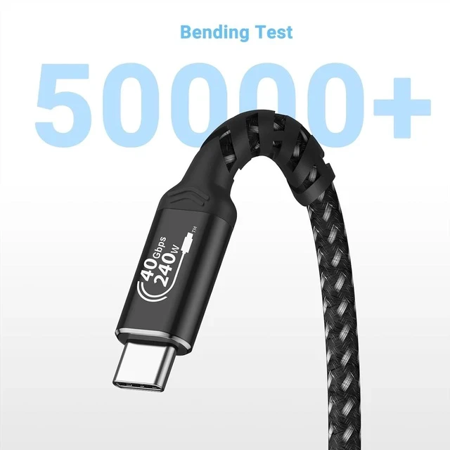 Alt view image 5 of 7 - USB 4 Data Cable(1.5FT 2packs) 40Gbps Data Transfer 8K Video and USB C to USB C 240W Charging Compatible with iPhone 15/Pro/Plus/Pro Max Galaxy Thunderbolt 4/3 Cable and USB-C