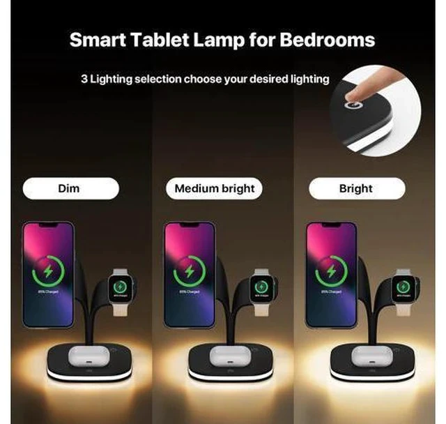 Alt view image 2 of 7 - 3 in 1 Magnetic Wireless Charger for Iphone 13 12/Watch/Headphones Wireless Charger Compatible for Apple Products Fast Wireless