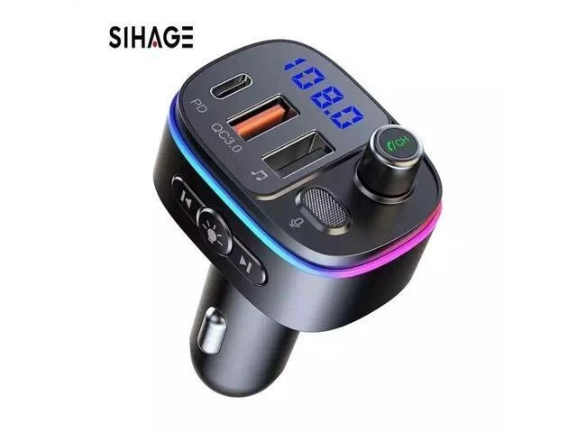 Alt view image 6 of 7 - QC 3.0 Multi Led Light PD Port Car Phone Charger Fast Charging Car BT 5.0 Wireless Stereo MP3 Player FM Transmitter