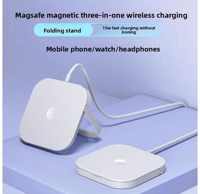 Alt view image 6 of 7 - 3 in 1 Fast 15W Wireless Charger for Phones Magnetic with Foldable Stand Multifunction Magnetic Wireless Charger
