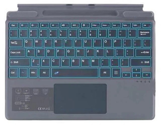 Main image of Zoof Type Cover for Microsoft Surface Pro 10 / Pro 9 / Pro 8 / Pro X, 13 inch, Portable Slim Wireless Keyboard with Touchpad Tablet Keyboard (Gray with Backlight)