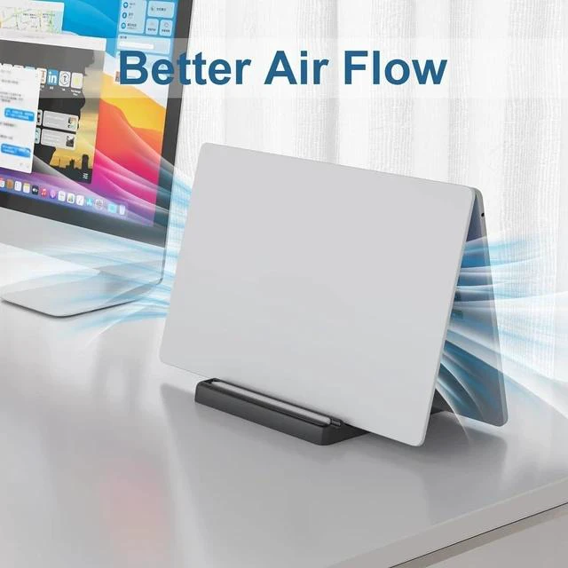 Alt view image 6 of 7 - Vertical Laptop Stand Holder - Adjustable ABS Plastic Desktop Management Notebook Dock Space-Saving 3 in 1 Compatible with All MacBook Pro Air Mac HP Microsoft Surface (Black-1 Slot Version)