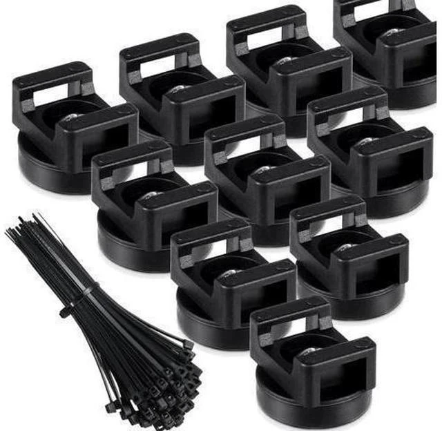 Main image of Magnetic Zip Tie Mount Multipurpose Magnetic Cable Holder Cable Tie Mount Magnets Magnetic Wire Management Bases with Heavy Duty Cable Zip Ties, Tie Mount Nylon Cable Ties in Total (60 Pieces, 22 mm)