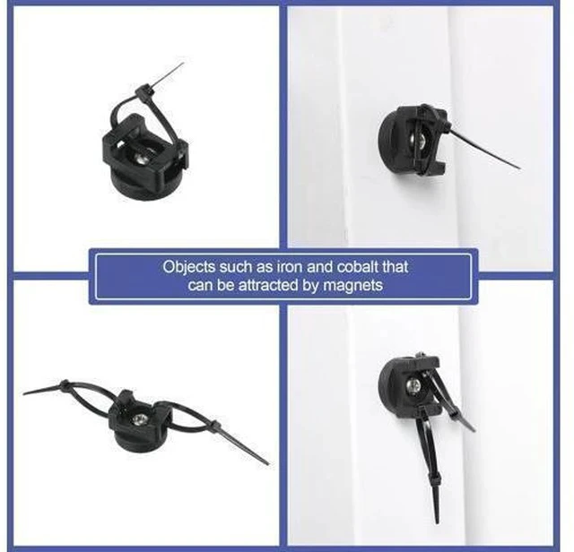 Alt view image 6 of 7 - Magnetic Zip Tie Mount Multipurpose Magnetic Cable Holder Cable Tie Mount Magnets Magnetic Wire Management Bases with Heavy Duty Cable Zip Ties, Tie Mount Nylon Cable Ties in Total (60 Pieces, 22 mm)