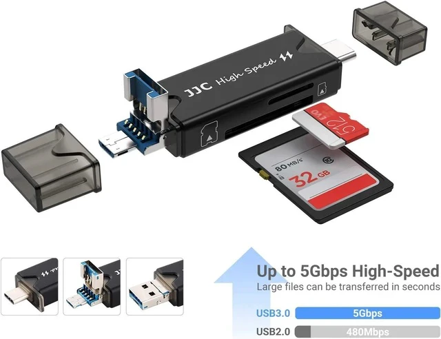 Alt view image 2 of 7 - 24 Slots Memory Card Case Holder for 16 Micro SD Cards 8 SD Cards Includes a 3 in 1 Type C USB 3.0 Micro USB 2.0 Memory Card Reader Water-Resistant Anti-Shock