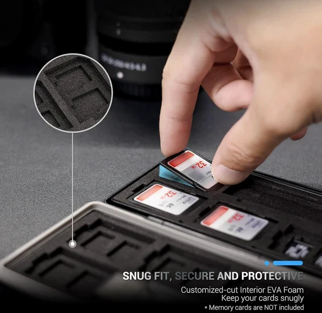 Alt view image 4 of 7 - 24 Slots Memory Card Case Holder for 16 Micro SD Cards 8 SD Cards Includes a 3 in 1 Type C USB 3.0 Micro USB 2.0 Memory Card Reader Water-Resistant Anti-Shock