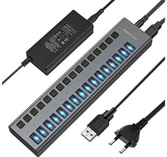 Main image of ACASIS Powered USB Hub,16 Ports USB 3.0 Data Hub, Individual On/Off Switches, 12V7.5A 90W Power Adapter, USB Hub 3.0 Splitter Extension for MacBook, Mac Pro/Mini, iMac, Surface Pro Laptop/PC