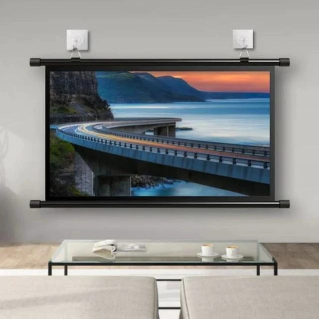 Main image of 60inch 72inch Home Theater Projector Screen HD 4K Manual Pull Down Projector Movie Screen Portable Hanging Projection Screen(72inch(16:9))